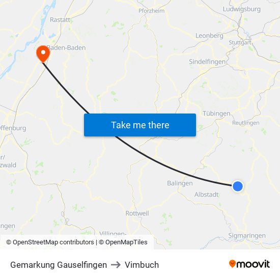 Gemarkung Gauselfingen to Vimbuch map