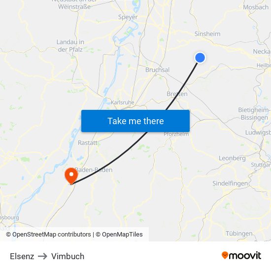Elsenz to Vimbuch map