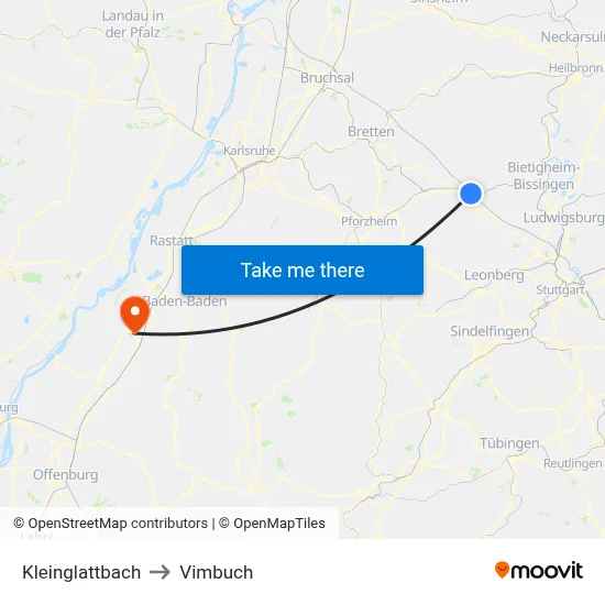 Kleinglattbach to Vimbuch map