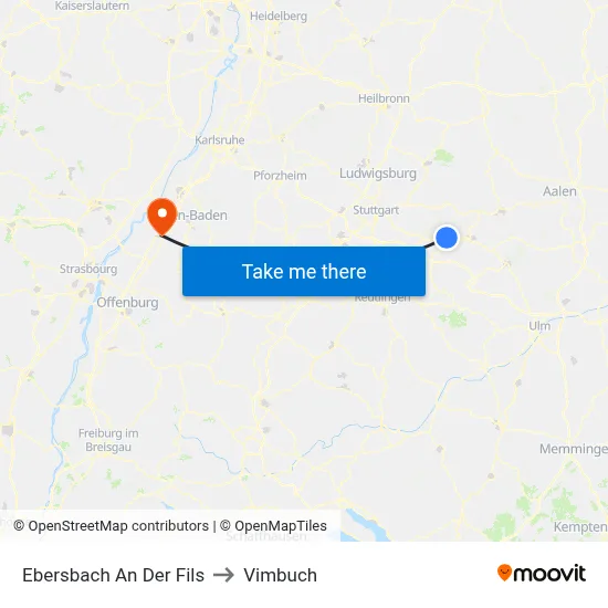 Ebersbach An Der Fils to Vimbuch map
