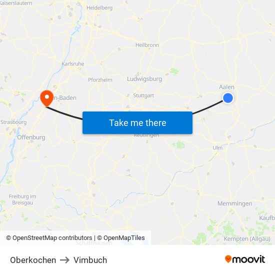 Oberkochen to Vimbuch map