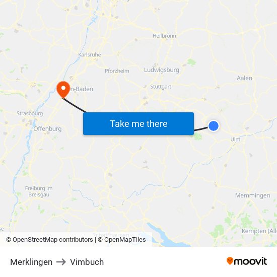 Merklingen to Vimbuch map