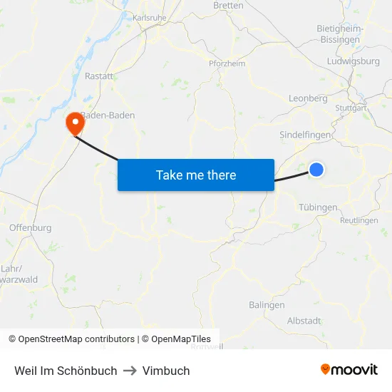 Weil Im Schönbuch to Vimbuch map