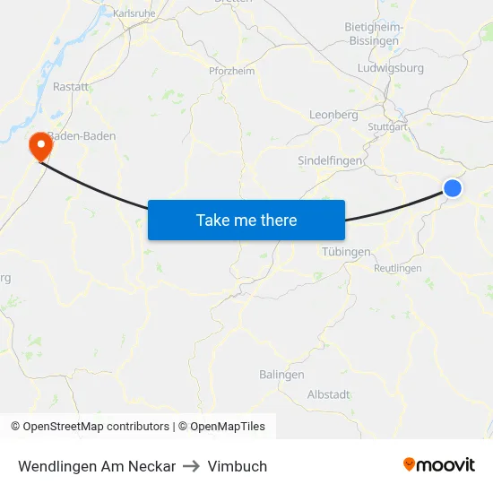 Wendlingen Am Neckar to Vimbuch map