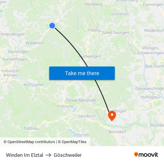 Winden Im Elztal to Göschweiler map