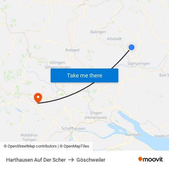 Harthausen Auf Der Scher to Göschweiler map