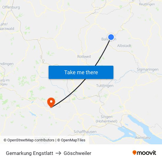 Gemarkung Engstlatt to Göschweiler map