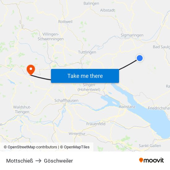 Mottschieß to Göschweiler map