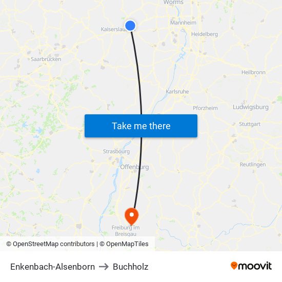 Enkenbach-Alsenborn to Buchholz map