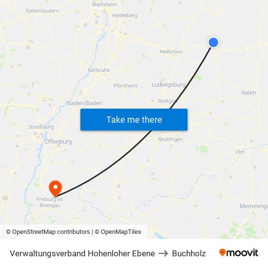 Verwaltungsverband Hohenloher Ebene to Buchholz map