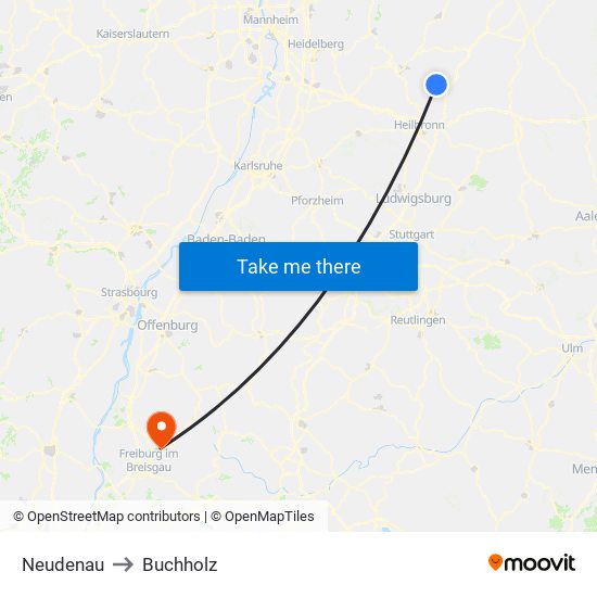 Neudenau to Buchholz map