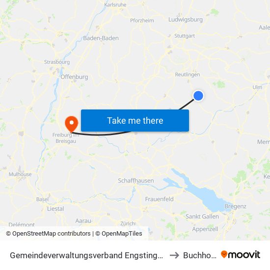 Gemeindeverwaltungsverband Engstingen to Buchholz map