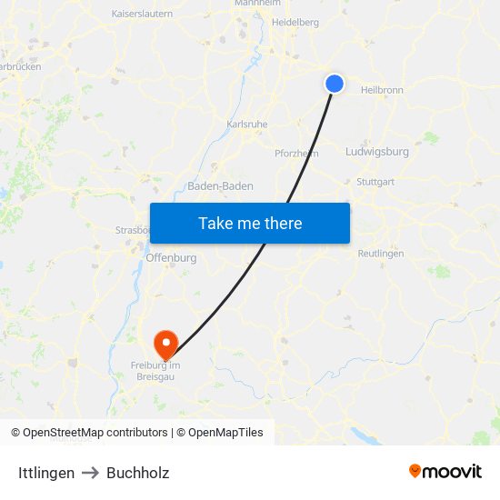 Ittlingen to Buchholz map