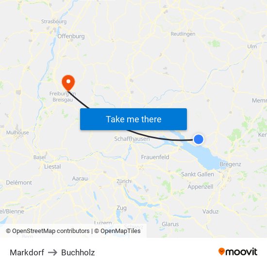 Markdorf to Buchholz map