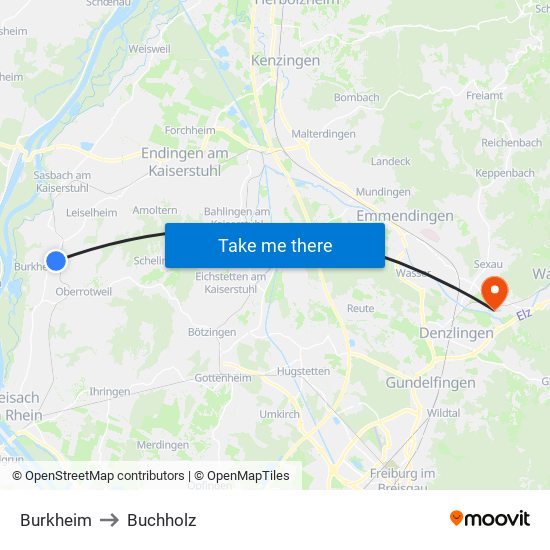 Burkheim to Buchholz map