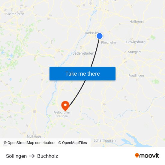 Söllingen to Buchholz map