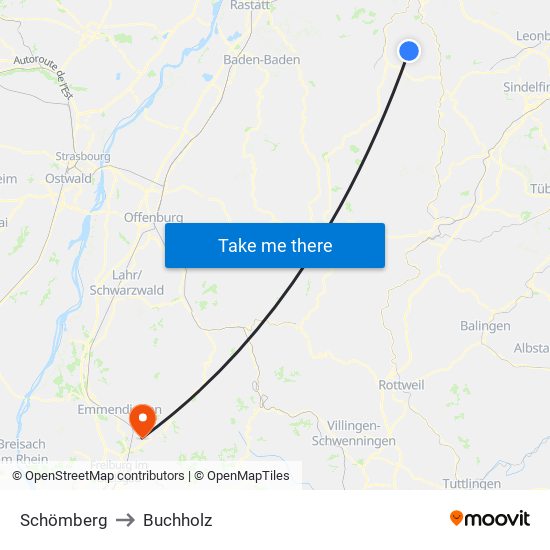 Schömberg to Buchholz map