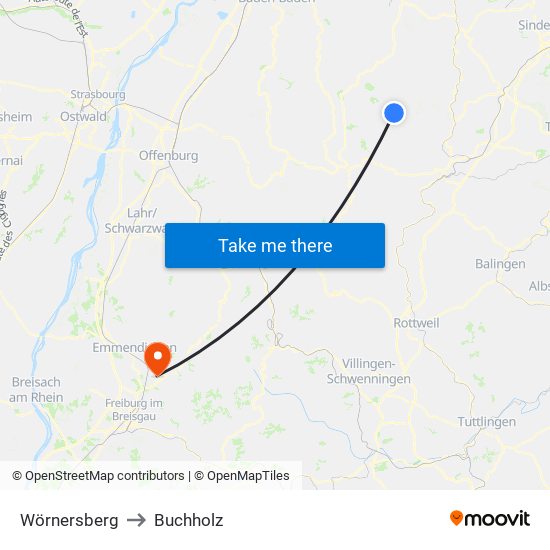 Wörnersberg to Buchholz map