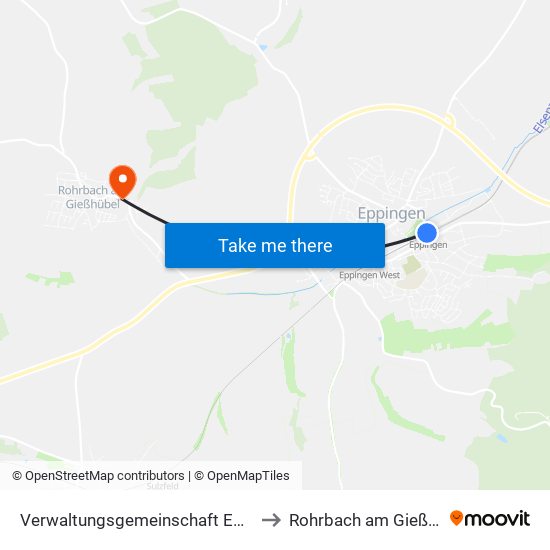 Verwaltungsgemeinschaft Eppingen to Rohrbach am Gießhübel map