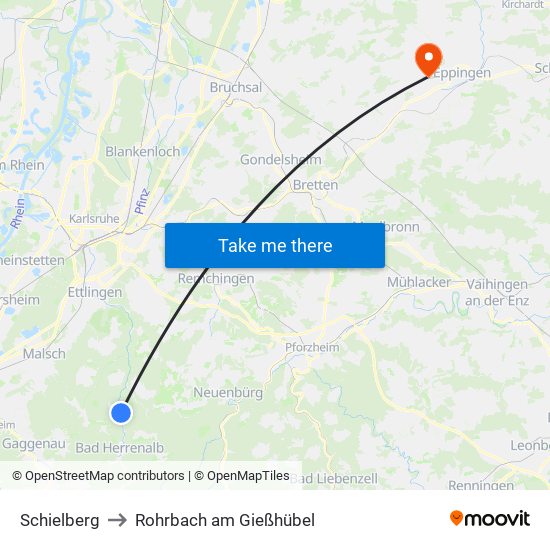 Schielberg to Rohrbach am Gießhübel map