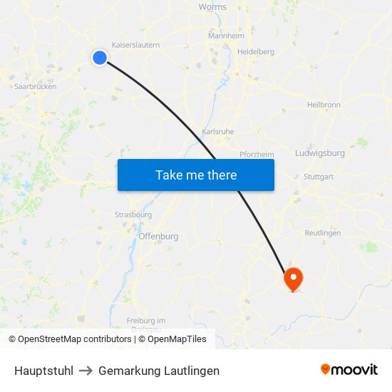 Hauptstuhl to Gemarkung Lautlingen map