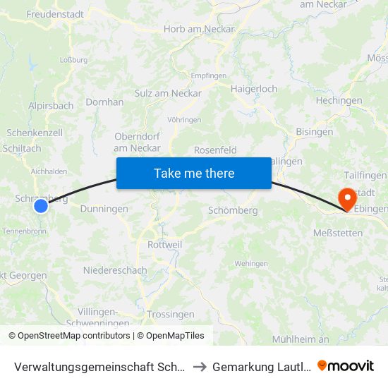 Verwaltungsgemeinschaft Schramberg to Gemarkung Lautlingen map