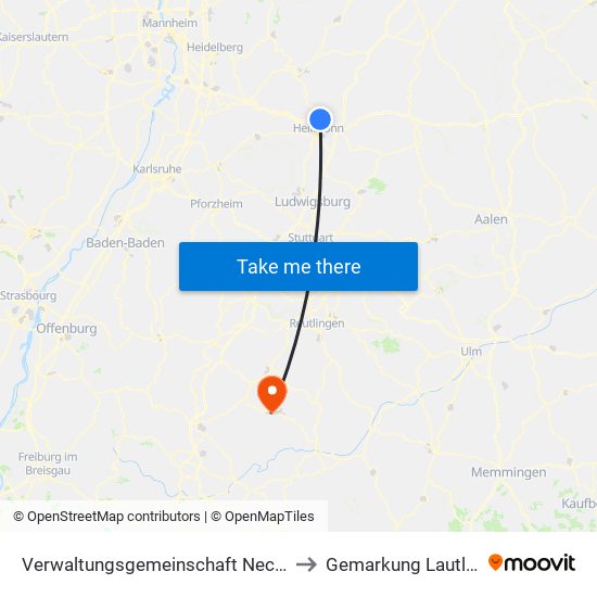 Verwaltungsgemeinschaft Neckarsulm to Gemarkung Lautlingen map