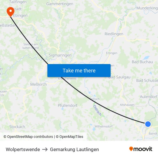 Wolpertswende to Gemarkung Lautlingen map