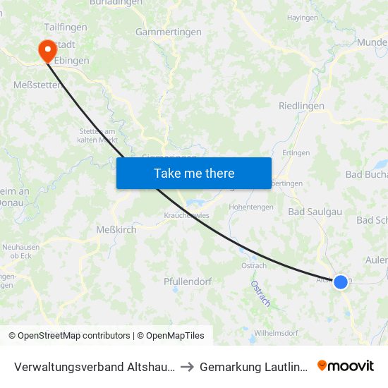 Verwaltungsverband Altshausen to Gemarkung Lautlingen map