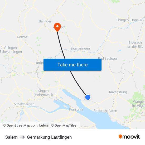 Salem to Gemarkung Lautlingen map