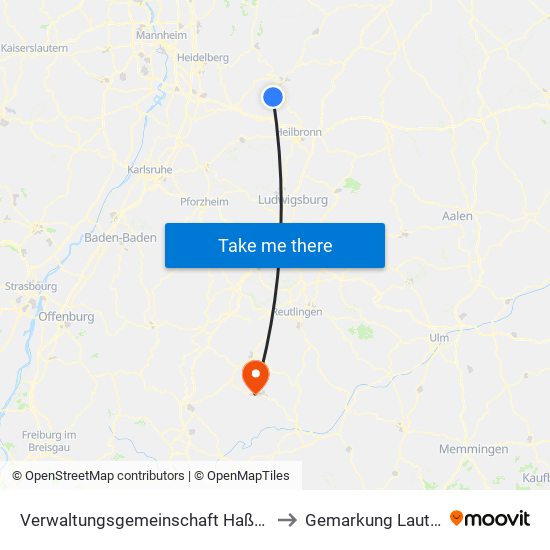 Verwaltungsgemeinschaft Haßmersheim to Gemarkung Lautlingen map