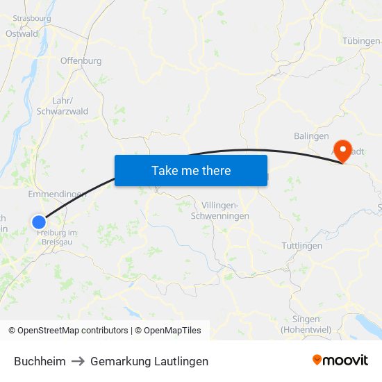 Buchheim to Gemarkung Lautlingen map