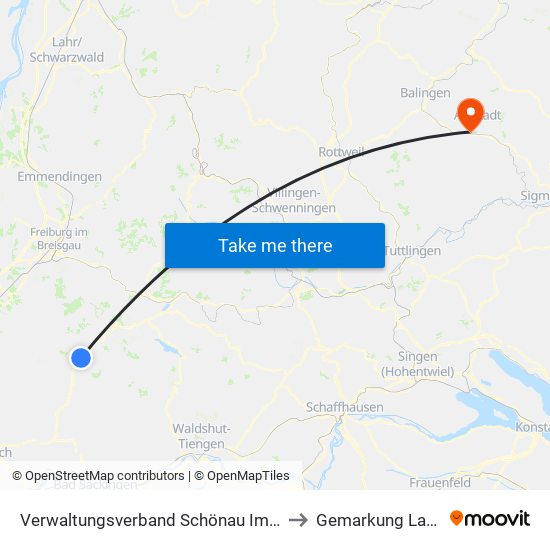 Verwaltungsverband Schönau Im Schwarzwald to Gemarkung Lautlingen map