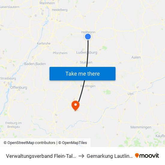 Verwaltungsverband Flein-Talheim to Gemarkung Lautlingen map