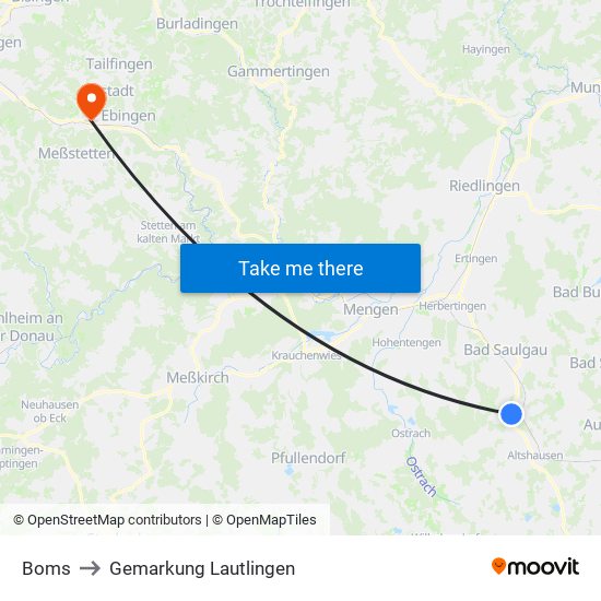 Boms to Gemarkung Lautlingen map