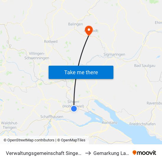 Verwaltungsgemeinschaft Singen (Hohentwiel) to Gemarkung Lautlingen map