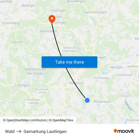 Wald to Gemarkung Lautlingen map