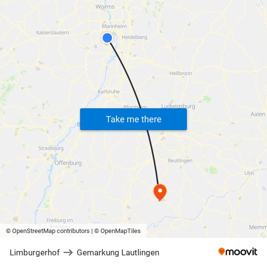 Limburgerhof to Gemarkung Lautlingen map