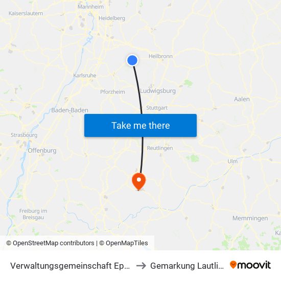 Verwaltungsgemeinschaft Eppingen to Gemarkung Lautlingen map