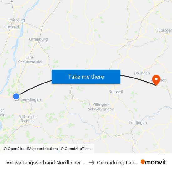 Verwaltungsverband Nördlicher Kaiserstuhl to Gemarkung Lautlingen map