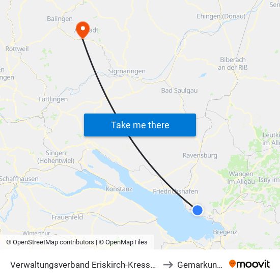 Verwaltungsverband Eriskirch-Kressbronn am Bodensee-Langenargen to Gemarkung Lautlingen map