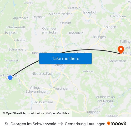 St. Georgen Im Schwarzwald to Gemarkung Lautlingen map