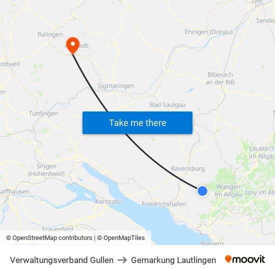 Verwaltungsverband Gullen to Gemarkung Lautlingen map