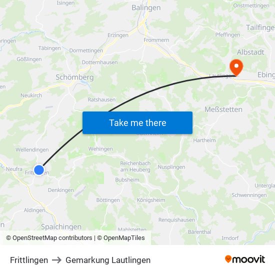 Frittlingen to Gemarkung Lautlingen map