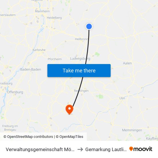 Verwaltungsgemeinschaft Möckmühl to Gemarkung Lautlingen map