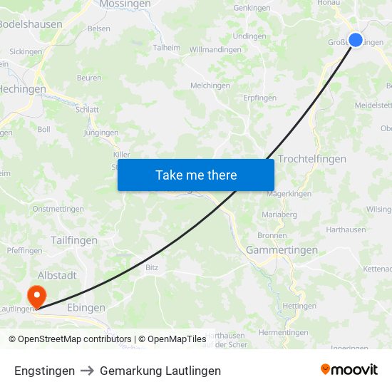 Engstingen to Gemarkung Lautlingen map