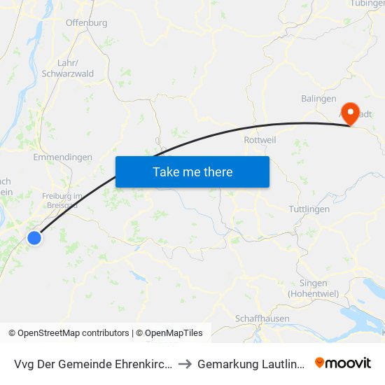 Vvg Der Gemeinde Ehrenkirchen to Gemarkung Lautlingen map