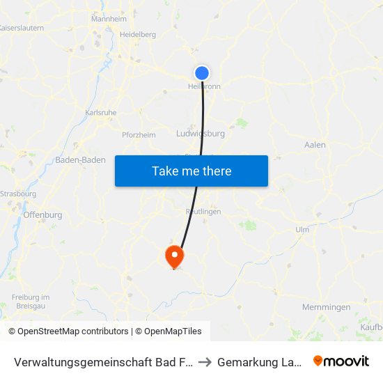 Verwaltungsgemeinschaft Bad Friedrichshall to Gemarkung Lautlingen map