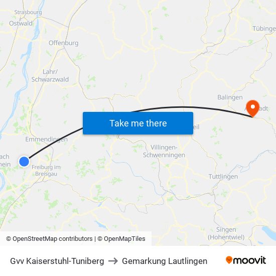 Gvv Kaiserstuhl-Tuniberg to Gemarkung Lautlingen map