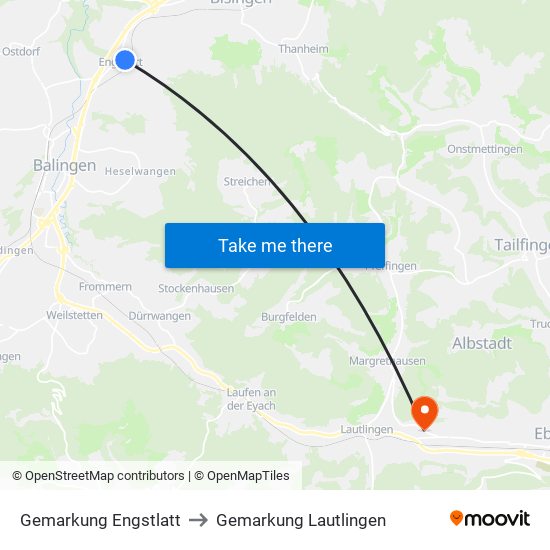 Gemarkung Engstlatt to Gemarkung Lautlingen map